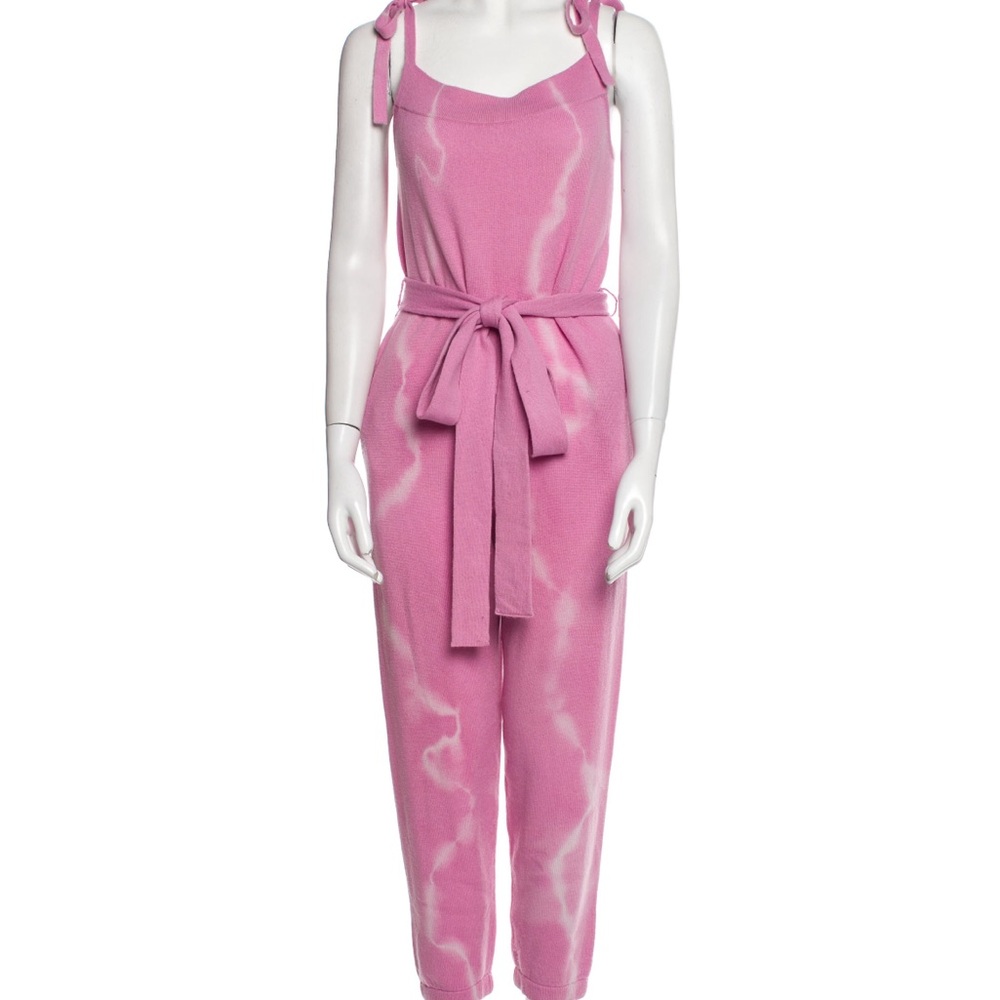 LoveShackFancy Pink Jumpsuit with Tie-Belt
